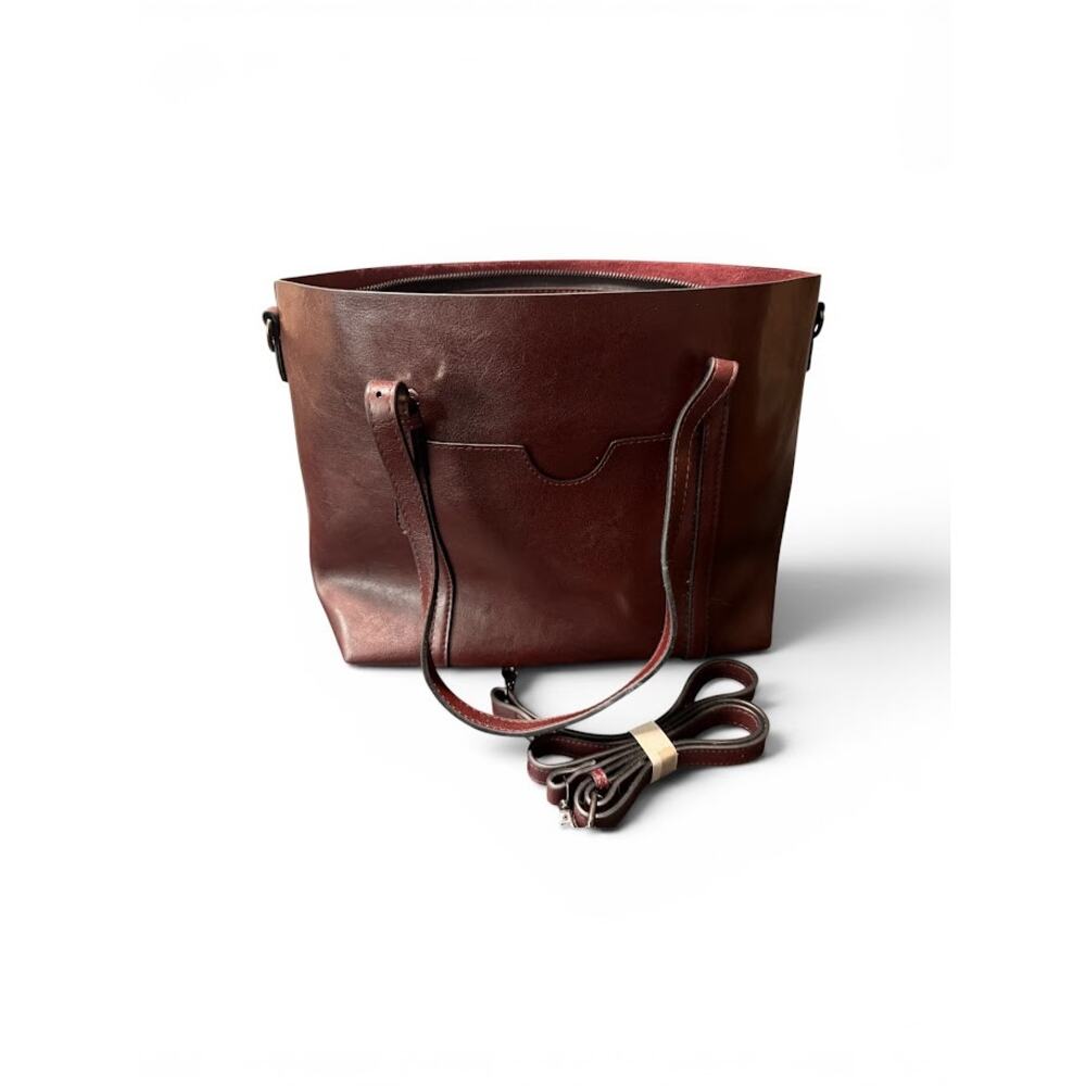 Faux Leather Burgundy Cross Body Bag